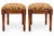 French Style Carved Fruitwood Ottomans Stools in Needlepoint Leopard - Pair For Sale - Image 4 of 7