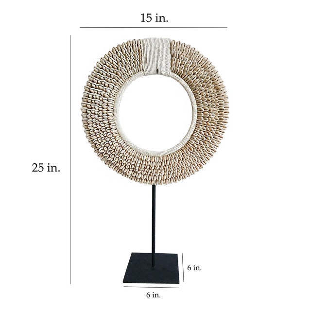 Money Cowrie & Macramé Necklace on Stand, Papua New Guinea For Sale - Image 14 of 15