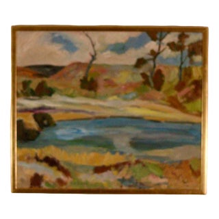 E. O. Jonza, Serene Landscape, 1960s, Oil on Canvas, Framed For Sale