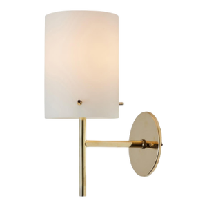 1950s Tito Agnoli Brass & Glass Cylindrical Wall Lamp for O-Luce