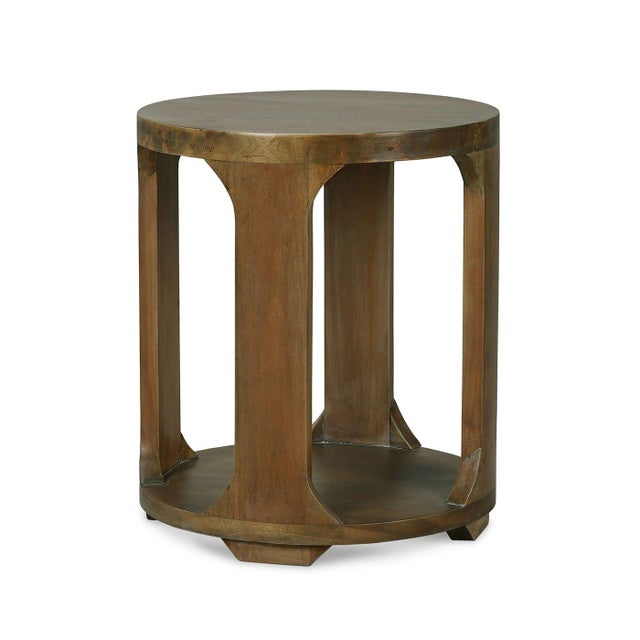 Brown Modern Round Side Table For Sale - Image 8 of 9