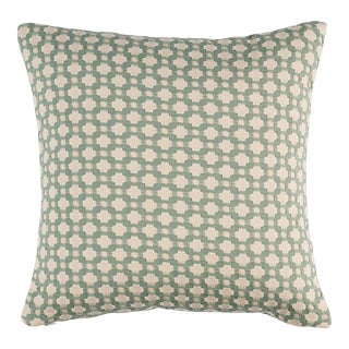 Schumacher x Celerie Kemble Betwixt 20" Pillow in Water/Ivory For Sale