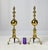 Brass Vintage Tall Polished Brass & Cast Iron Ball Top Andirons - Pair For Sale - Image 8 of 14