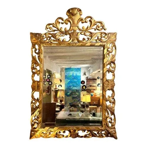 Golden Wooden Mirror, 1870s For Sale - Image 5 of 6