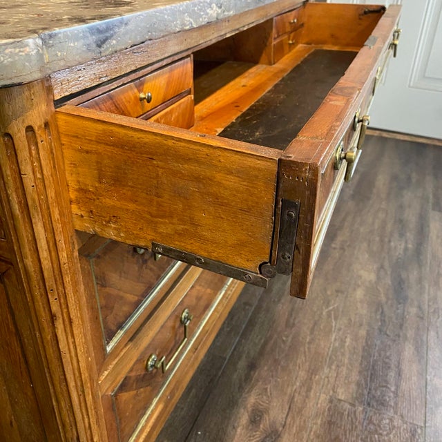 19th Century French Walnut Dresser Secrétaire Desk With Marble Top For Sale - Image 13 of 17