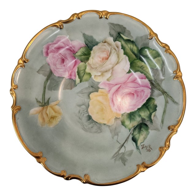 1950s Stunning Signed Zack '56 Selb Hutschenreuther Hand Painted Plate For Sale