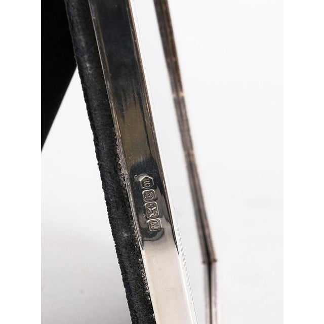 Vintage Sterling Silver Portrait Photo Frame attributed to Carrs, 2000s For Sale - Image 3 of 8