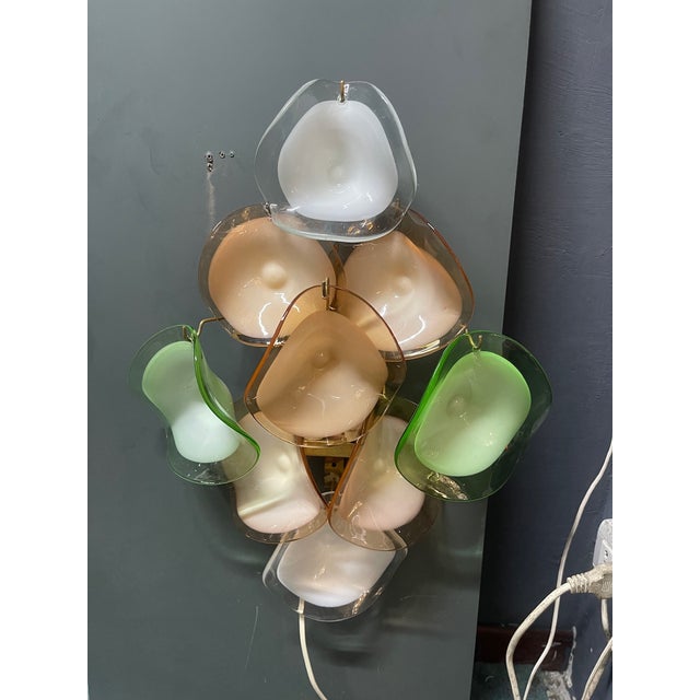 Murano Glass Disc Sconces, 1970s, Set of 2 For Sale - Image 7 of 8