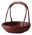 Vintage Hand-Woven Bamboo Basket With Wrapped Handle For Sale