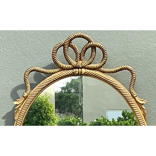 Gold Vintage Gilt Rope and Tassle Mirror For Sale - Image 8 of 12