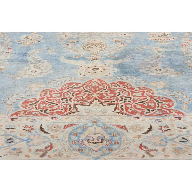 Early 20th Century Signed Antique Persian Vase Mashhad Rug - 09'05 X 12'00 For Sale - Image 5 of 11