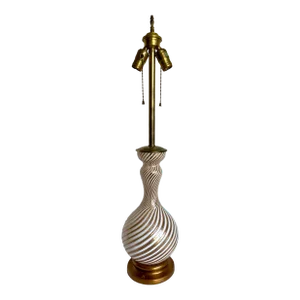 Vintage Murano Glass Gold Swirl Table Lamp Attributed to Dino Martens