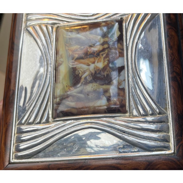 Wood Vintage Spanish Jewelry Box in Sterling Silver and Porcelain by Lacado, 1970s For Sale - Image 7 of 9