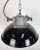 Industrial Black Enamel and Cast Iron Cage Pendant Light from Elektrosvit, 1960s For Sale - Image 9 of 15