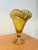 Fenton Art Glass Company Vintage Fenton Amber Glass Peacock Fan Vase For Sale - Image 4 of 4