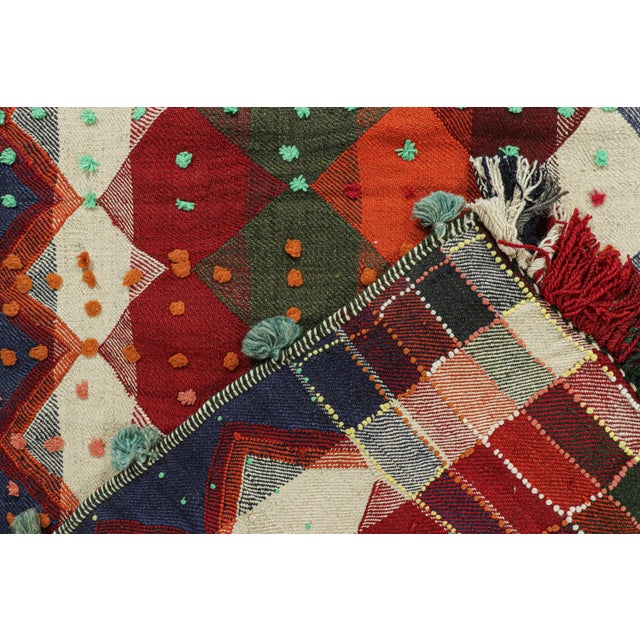 Textile 1950s Vintage Persian Kilim With Multicolor Stripes and Diamonds by Rug & Kilim For Sale - Image 7 of 8