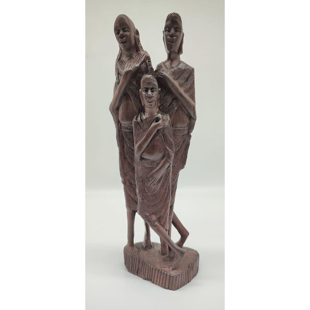Hand-Carved Makonde Family Group in Ebony, 1960s For Sale - Image 12 of 12