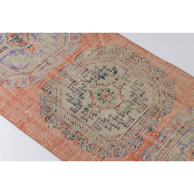 Mid 20th Century Orange Traditional Turkish Rug For Sale - Image 9 of 10