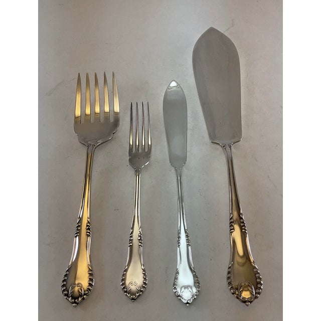 New 1980s Silver 26 Pieces Fish Set Chesterfield. For Sale - Image 16 of 18
