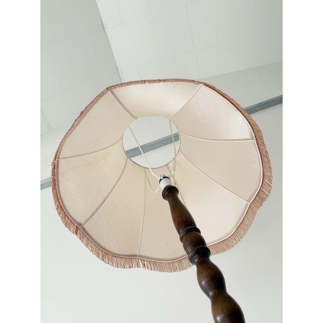 Vintage Art Deco Barley Twist Turned Oak Floor Lamp, 1930s For Sale - Image 9 of 17