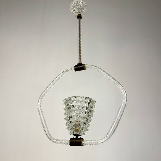 Murano Rostrato Glass Pendant Lamp from Barovier & Toso, 1940s For Sale - Image 14 of 14