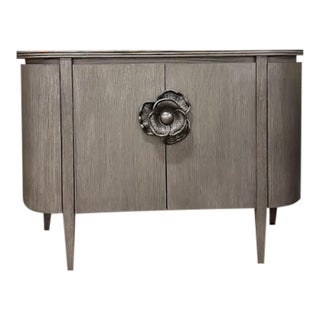 Grey Demi-Lune Cabinet For Sale