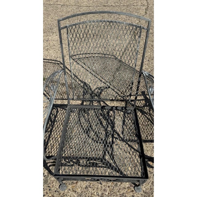 Vintage Salterini Art Nouveau Wrought Iron Garden Patio Sofa Chair Set - 3 PCS For Sale - Image 13 of 18