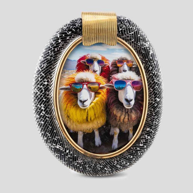 Oval Black Murano Glass Picture Frame with Silver Inclusions, 1970s For Sale - Image 3 of 8