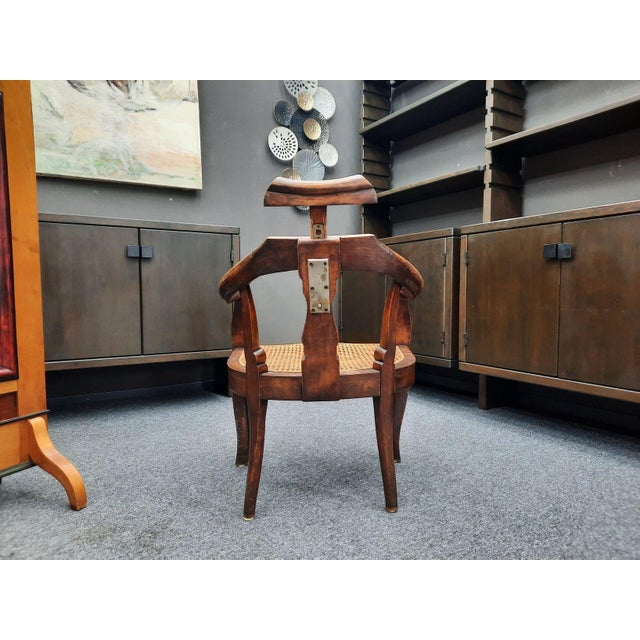 Wood Antique Barbers Chair with Adjustable Headrest, 1900s For Sale - Image 7 of 18