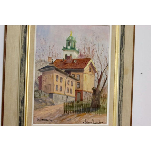 Anderswgatan by Björn Roberts" : This captivating oil painting on panel by Björn Roberts beautifully portrays a peaceful...