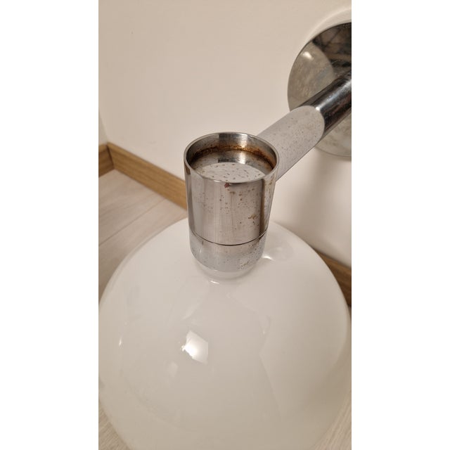 Sirrah Wall Lamps with Spherical Opal Glass Diffusers by Franco Albini for Sirrah, 1970s, Set of 2 For Sale - Image 4 of 12