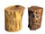 Set of 5 Raw Wood Rough Grain Finish Irregular Shape Short Stool Table For Sale - Image 11 of 11