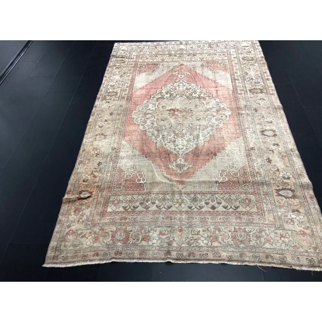 Contemporary 1960s Vintage Turkish Oushak Rug-5’8’x8’10" For Sale - Image 3 of 11