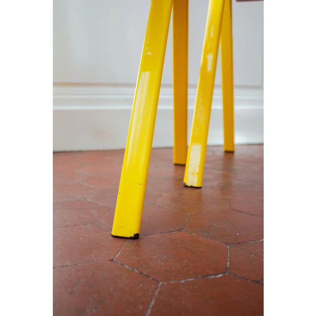 Vintage Folding Chairs in Yellow Lacquered Metal and Caning by Giorgio Cattelan for Cidue, 1970s, Set of 2 For Sale - Image 17 of 18