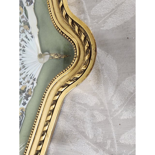 Stunning Hand Painted Antique Framed French Fan For Sale - Image 9 of 11