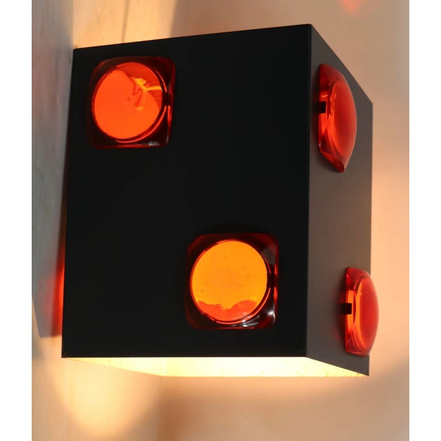 Mid Century Jeweled Shade Possibly Lightolier After Sarfatti For Sale In New York - Image 6 of 12