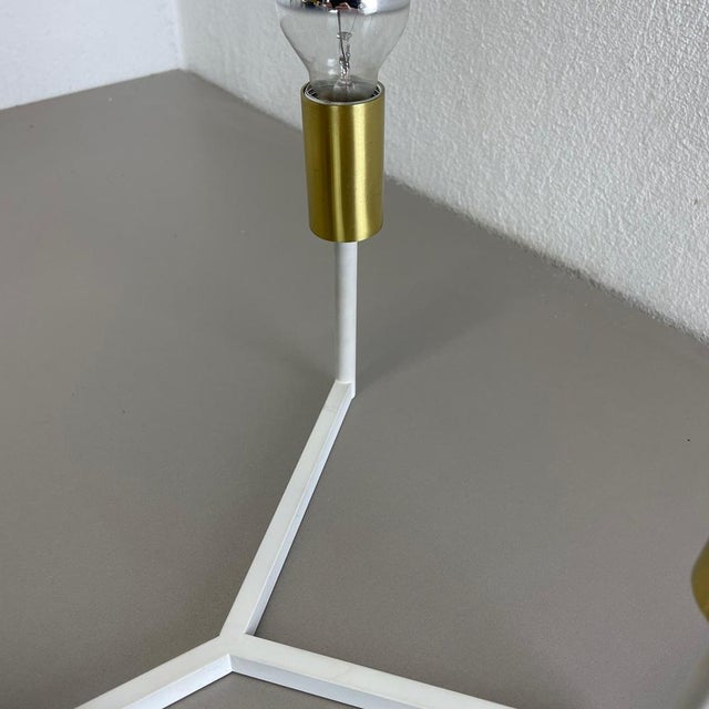 Large Brass Italian Cubic Sputnik Ceiling Light Flush Mount in the manner of Stilnovo, Gio Ponti, Italy, 1960s For Sale - Image 10 of 18