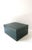 An Italian dark‑green leather jewelry box with gold embossing, tan suede interior, and three removeable trays, circa...
