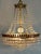 Brass and Lead Crystal 3-Flame Chandelier from Palwa, 1950s For Sale - Image 9 of 14