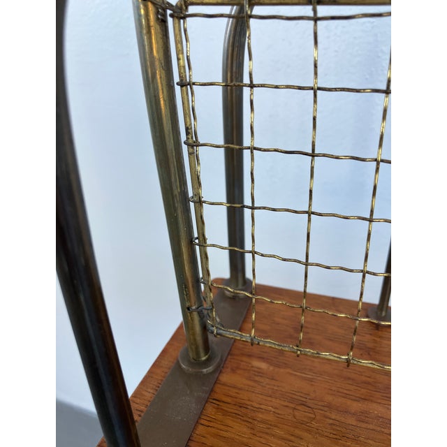Edwardian Revolving Book or Magazine Stand in Brass and Oak, Circa 1900 For Sale - Image 9 of 12