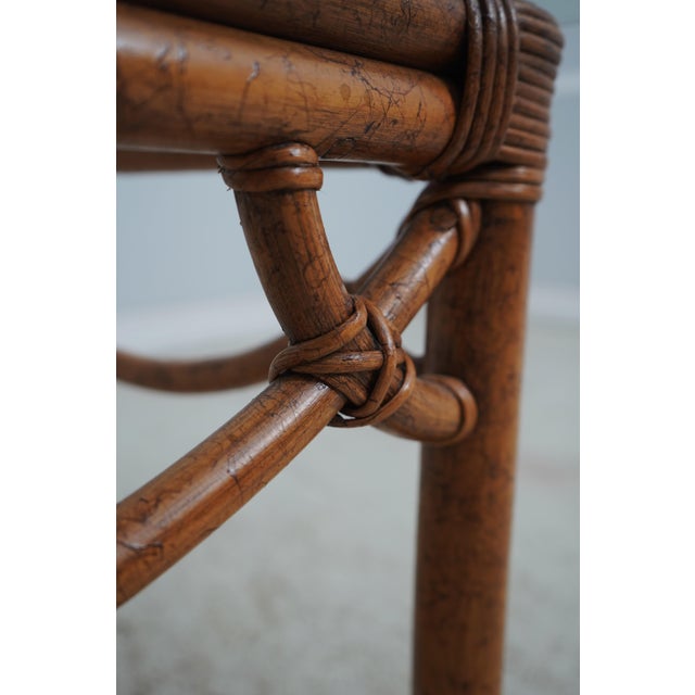 Pair Modern Design Bamboo Base Glass Top Lamp Tables For Sale - Image 9 of 12