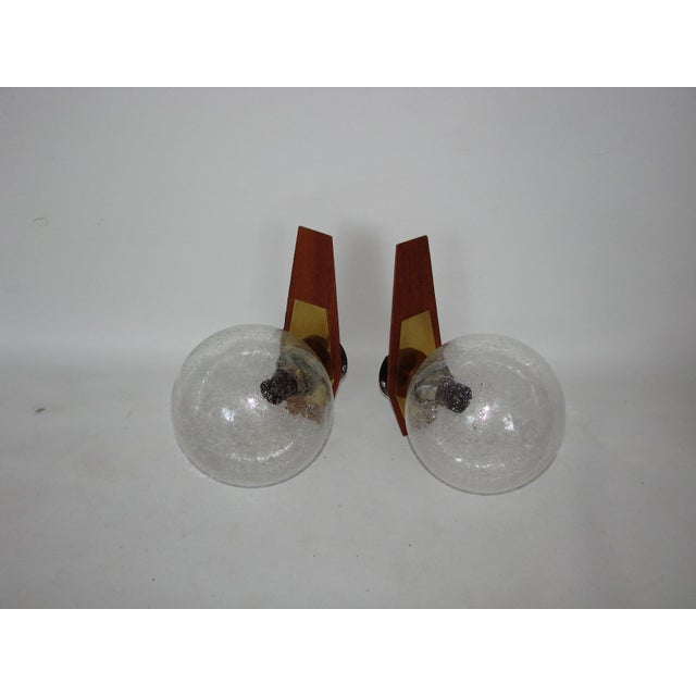 1980s Vintage Torches Wall Lights in Steel and Glass, 1980s, Set of 2 For Sale - Image 5 of 6