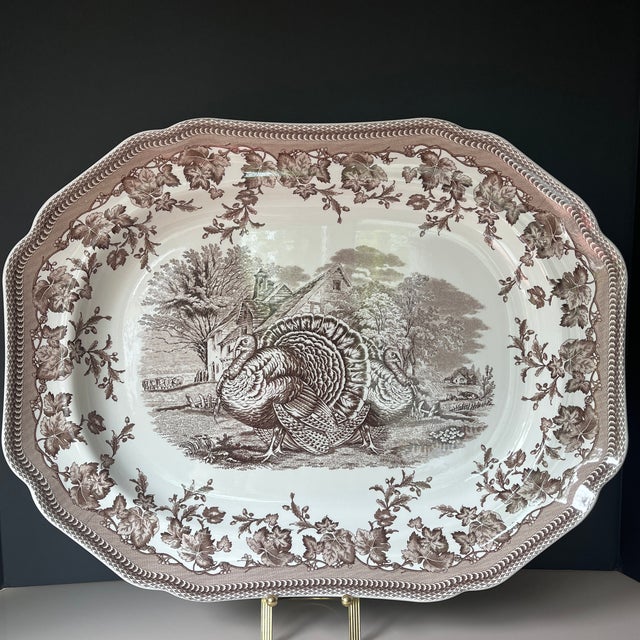 His Majesty brown serving platter-Westbourne by Spode exclusively for William Sonoma. Features genuine hand engraving....