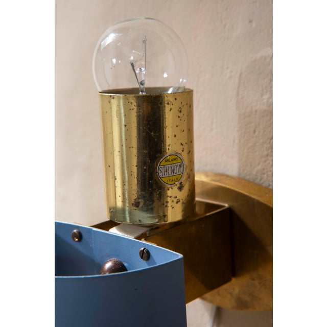 Metal Brass and Acrylic Glass Wall Lights from Stilnovo, 1950s, Set of 2 For Sale - Image 7 of 8