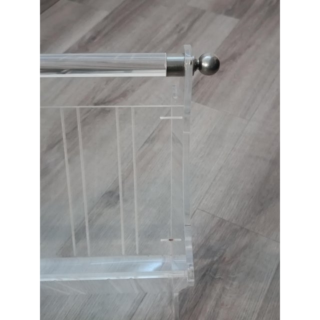 Vintage French Acrylic Glass Magazine Rack, 1980s For Sale - Image 6 of 11