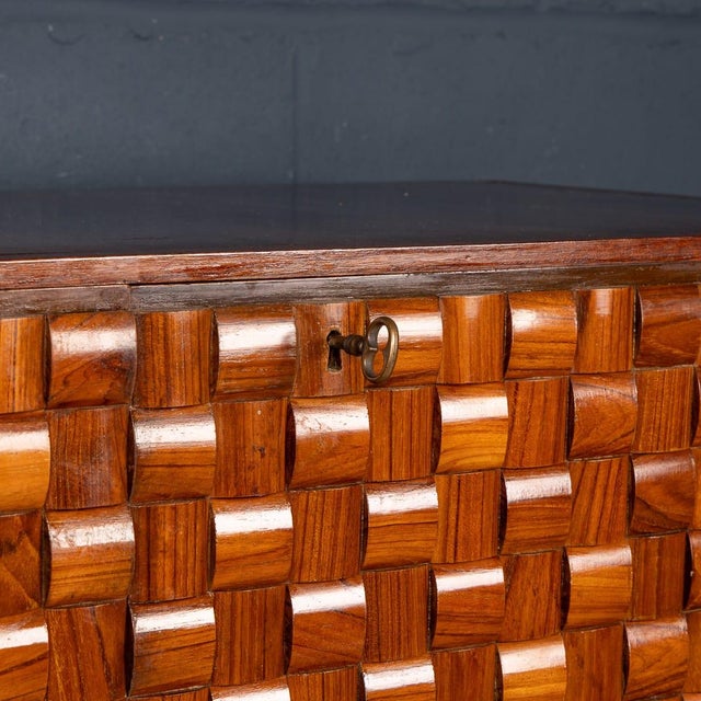 Vintage Italian Dry Bar Cabinet with Woven Front Decor on Stand, 1960 For Sale - Image 15 of 18