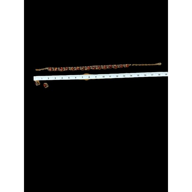 Vintage 1950's Coro Autumn Lucite Confetti Burnt Necklace and Earrings Set Orange Gold Flakes - 3 Pieces For Sale - Image 11 of 12