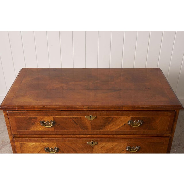 19th Century Walnut Crossbanded 3-Drawer Chestv For Sale - Image 9 of 12