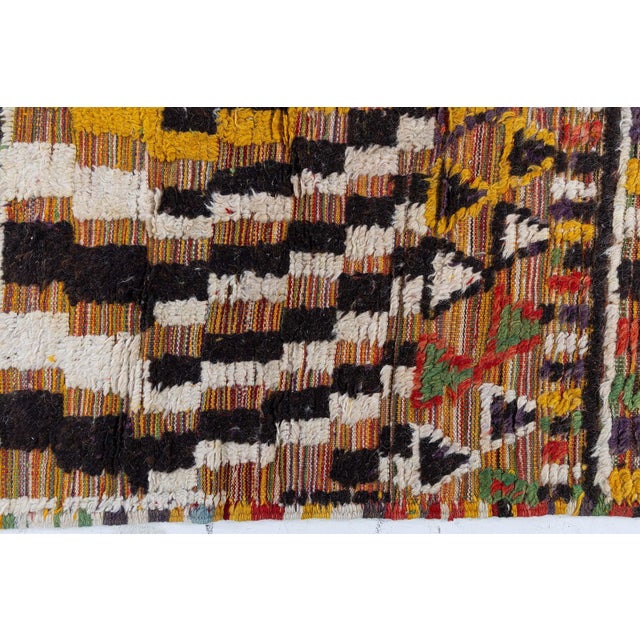 Textile Doris Leslie Blau Mid-Century Vintage Moroccan Tribal Ivory Hand-Knotted Rug For Sale - Image 7 of 9