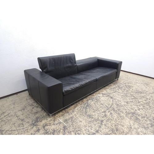 Boston Sofa in Black Leather from Who's Perfect For Sale - Image 3 of 14
